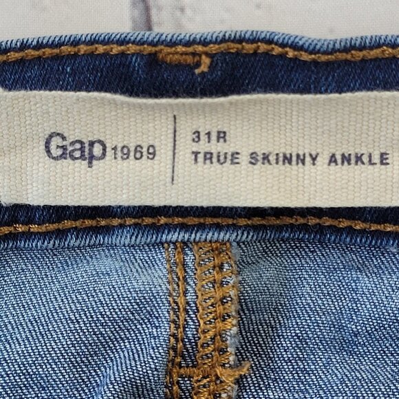 Gap Woman’s blue true skinny ankle jeans size 31 R - Picture 10 of 11